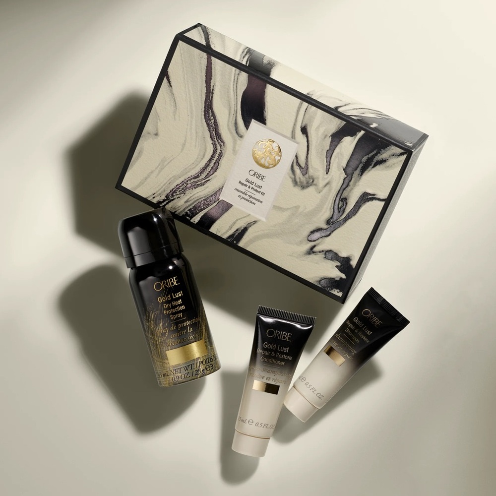 Oribe Gold Lust Collection 15ml Shampoo ,Conditioner &Heat protection spray each